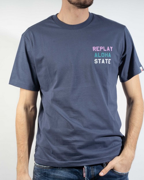 T-Shirt REPLAY con texto y...