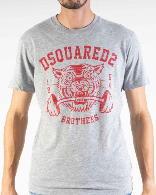 T-shirt DSQUARED2 gris red...
