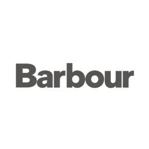 Logotip Barbour en gris sobre transparència
